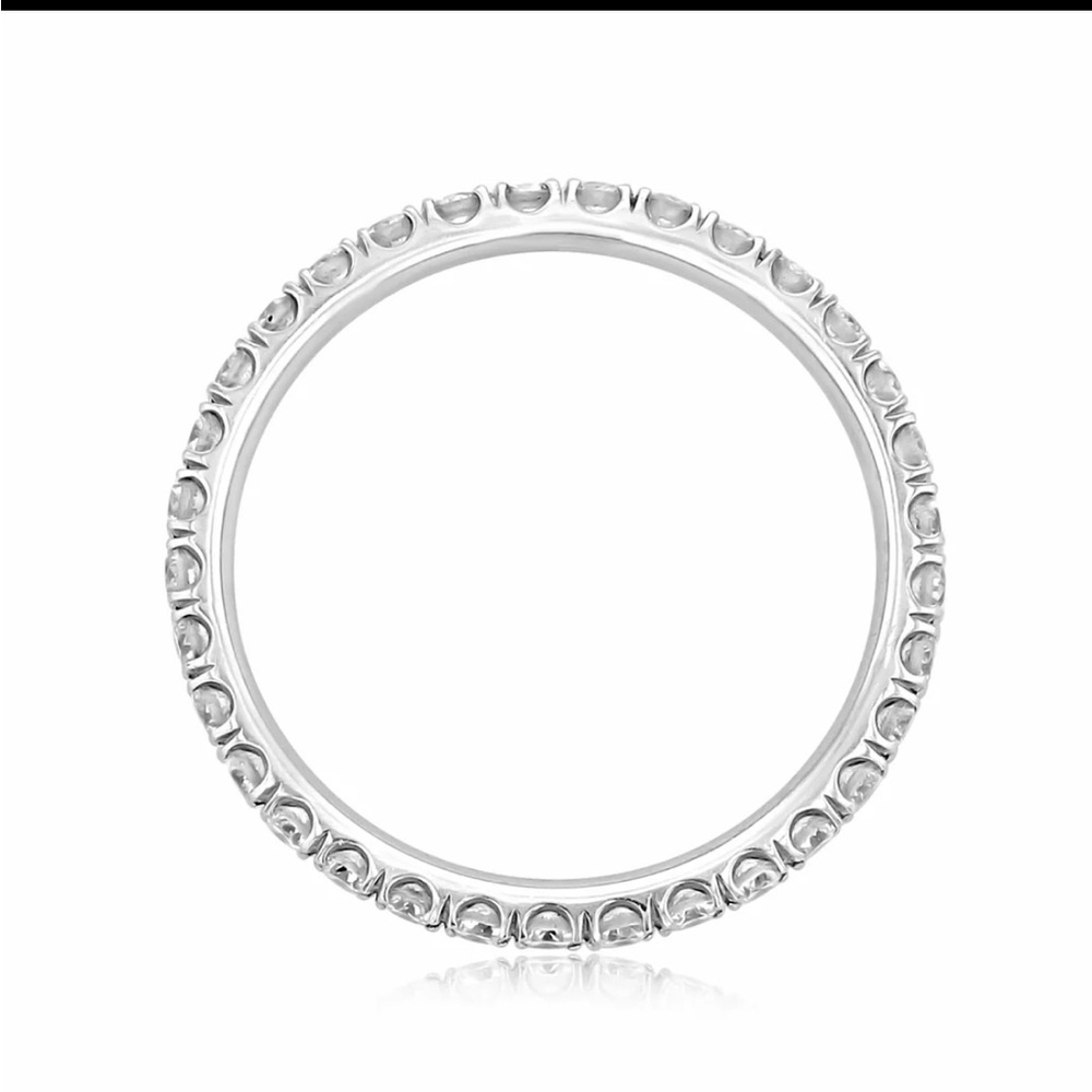 Slim Pavé Diamond Eternity Ring in White Gold - Picture 3 of 4